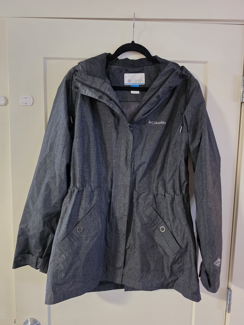 Columbia Lillian Ridge Gray Hooded Rain Jacket